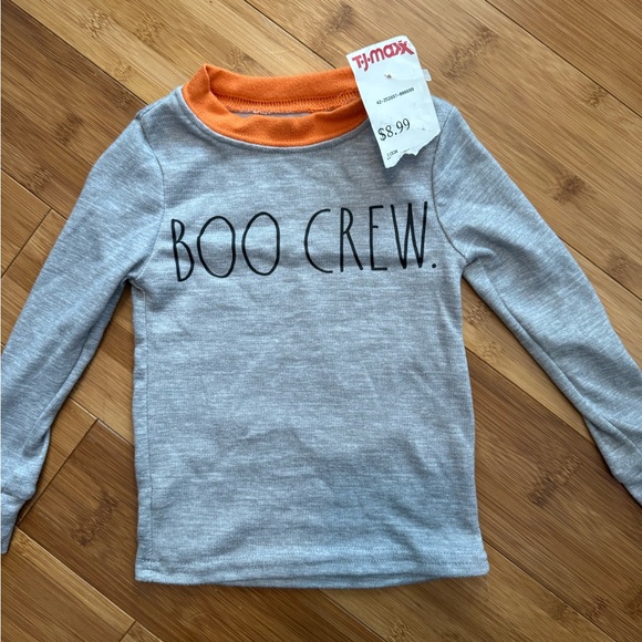 Rae Dunn Other - Rae Dunn Gray and Orange 'Boo Crew' Long Sleeve Tee